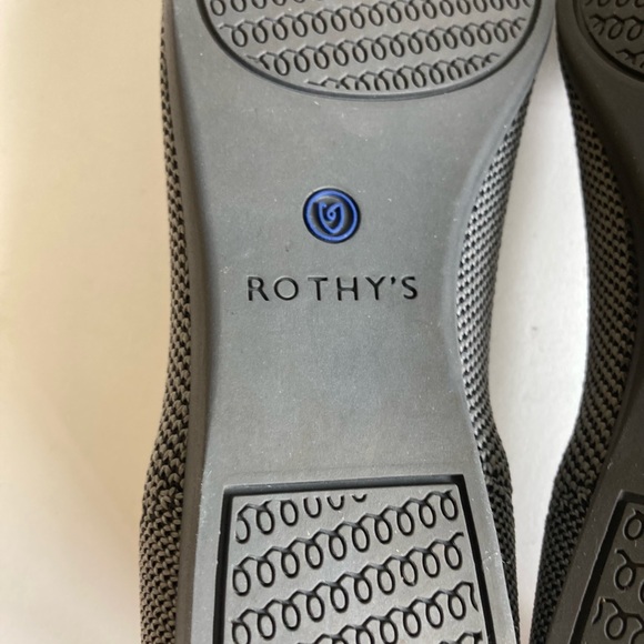 New Rothy’s Grey Blue Fabric Rubber Outsole Point Toe Loafers size 6 - Picture 13 of 15
